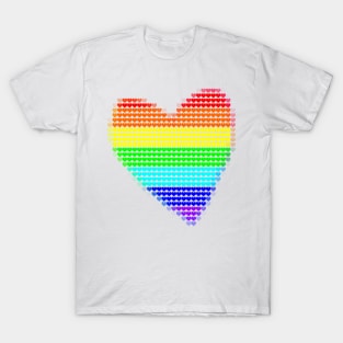 Bright Rainbow Heart Filled with Hearts Valentines Day T-Shirt